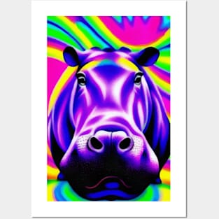 hippo in color Posters and Art